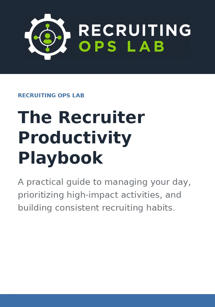 Recruiter Productivity Playbook cover